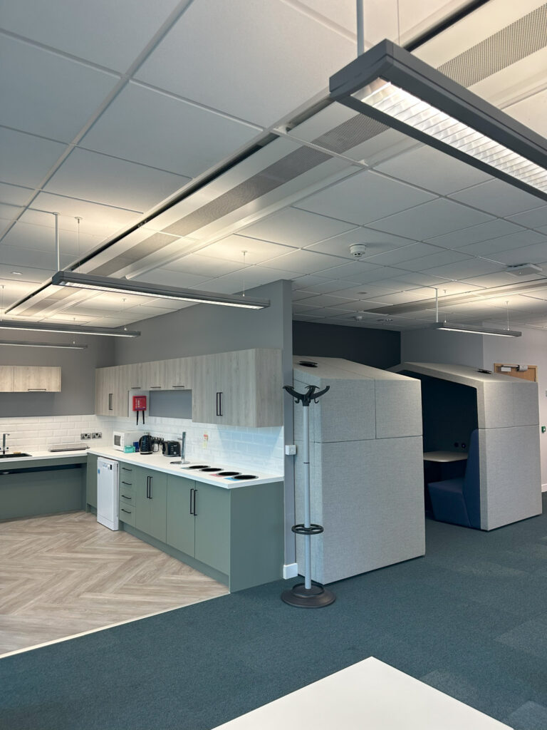 University office kitchen and breakout space